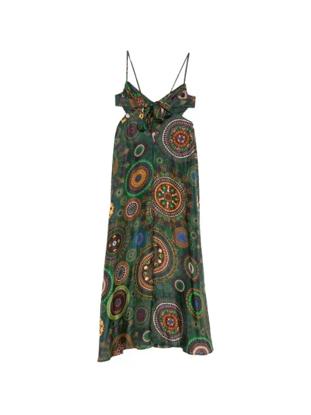 Rochie midi Momoni fără mâneci verde