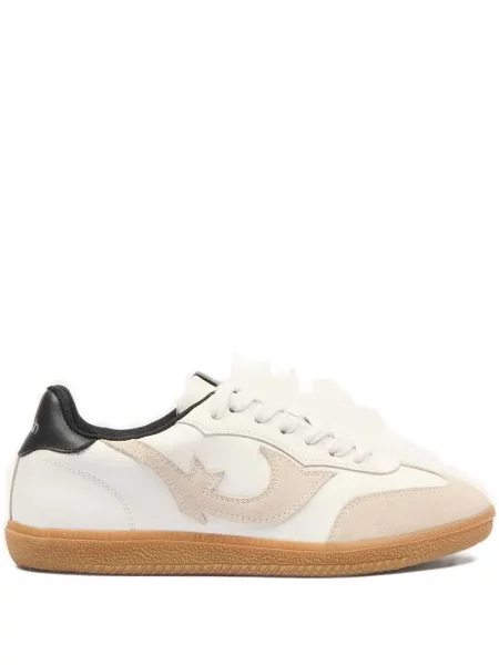 Sneakerși Ba&sh din piele de căprioară alb