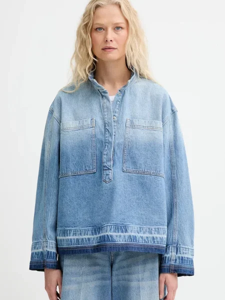 MUNTHE geacă jeans LUXA de tranziție oversize albastru