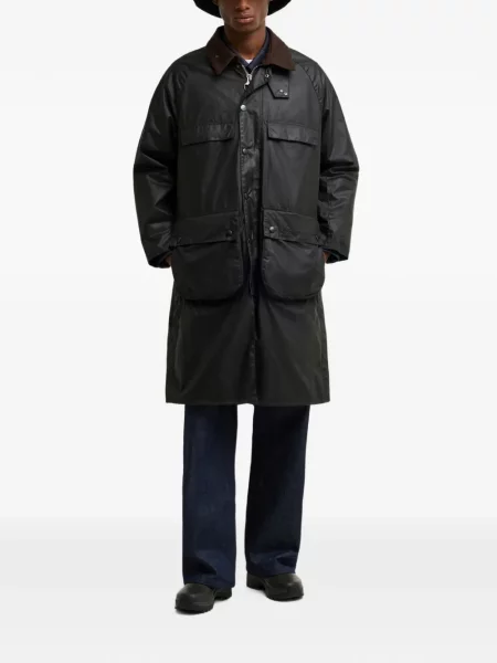 Gulerat ceruit palton Barbour de catifea cord verde