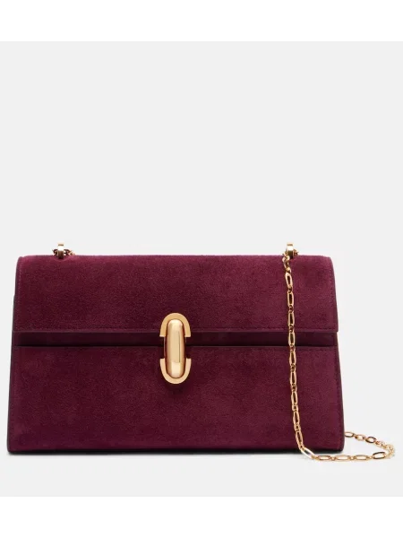 Geanta crossbody Savette din piele de căprioară violet