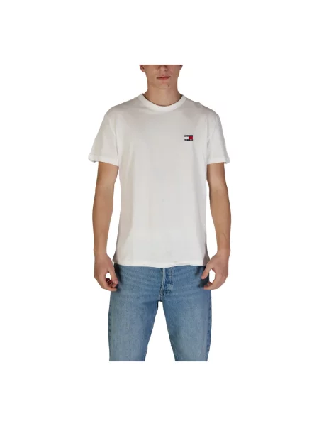 Koszulka Tommy Jeans klasyczna z dekoltem w kształcie litery U biała