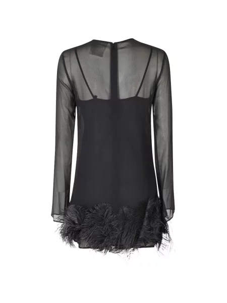Rochie mini Semicouture cu pene negru