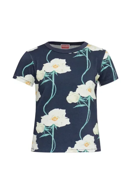 Tricou grafic Kenzo cu model floral cu imagine albastru