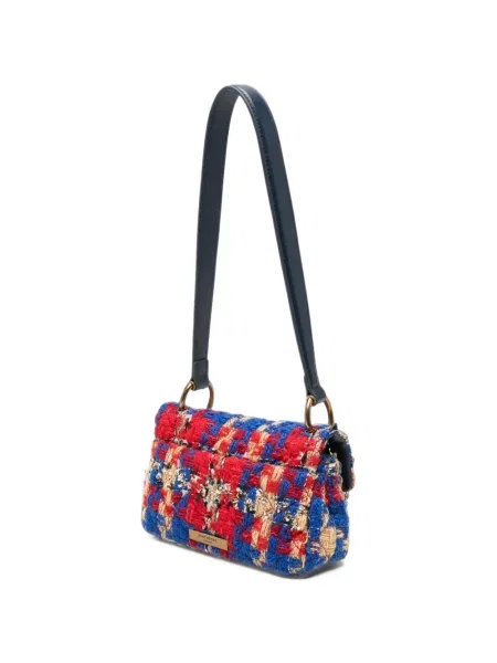 Geantă shopper Kurt Geiger London din tweed roșu