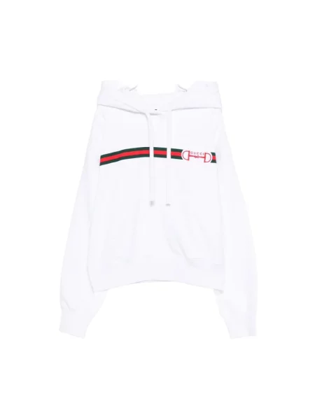 Bluza z kapturem Gucci z dżerseju z logo biała