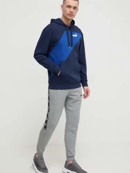 Pulover Puma mornarsko s kapuco modra