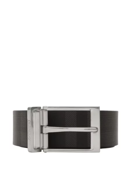 Cu centură reversibil curea Burberry în carouri negru