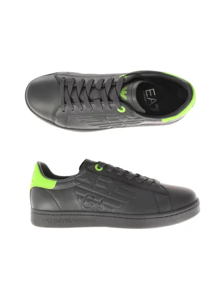 Sneakersy Emporio Armani Ea7 skórzane z logo szare
