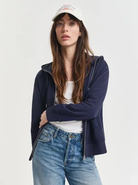 Gant bluza granatowy z kapturem gładka niebieska