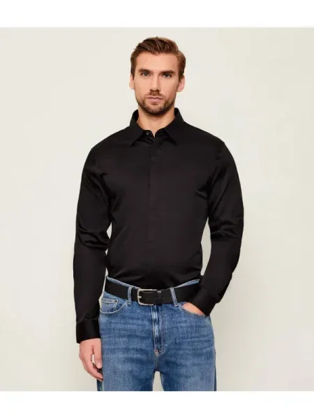 Armani Exchange Cămașă | stretch negru