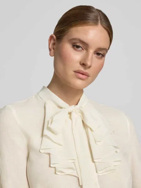 Bluzka z wiązaniem pod szyją z falbanami o kroju regular fit Christian Berg Woman Selection