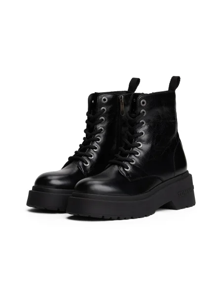 Tommy Jeans Ghete cu șireturi negru