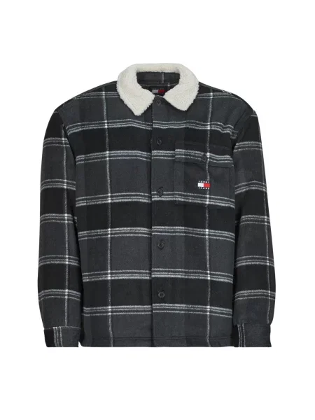 Cămașă din denim Tommy Jeans în carouri