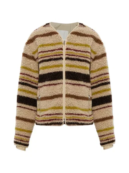 Geacă Moncler din fleece maro