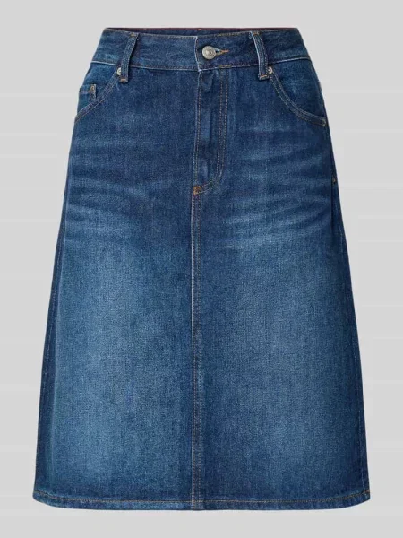 Dopasowany krój spódnica jeansowa z czystej bawełny Tommy Hilfiger niebieska
