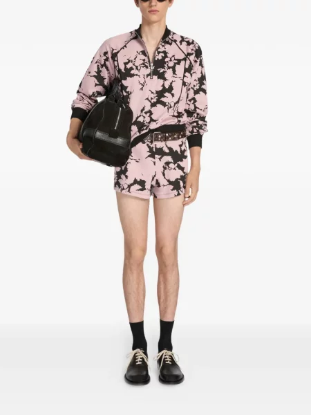Geantă Dries Van Noten din piele de căprioară negru
