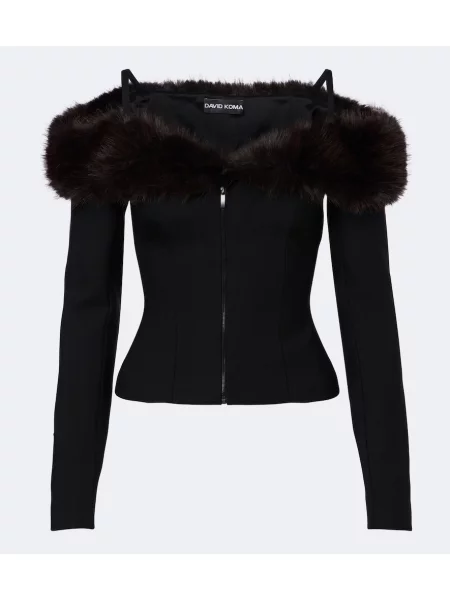 Top David Koma de lână negru