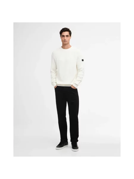 Sweter Barbour z okrągłym dekoltem biały