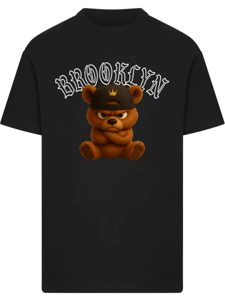 Mister Tee Tricou Brooklyn Born Legend maro / negru alb