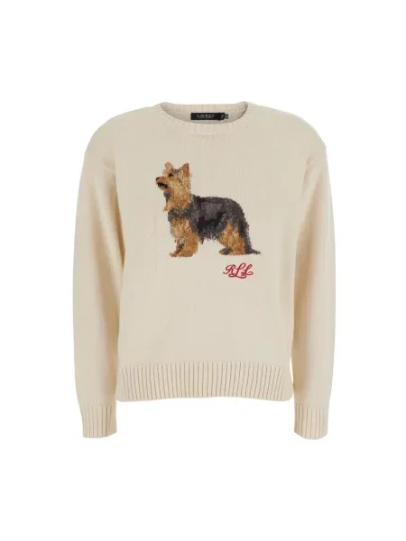 Dzianinowy sweter Ralph Lauren beżowy