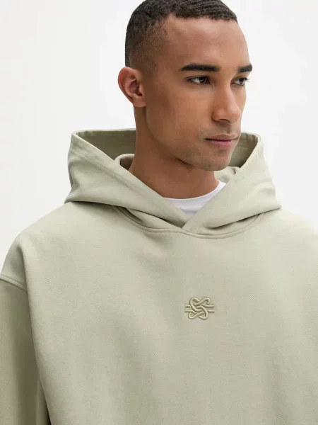 Filling Pieces kapucnis melegítőfelső férfi Boxy Embroidered zöld