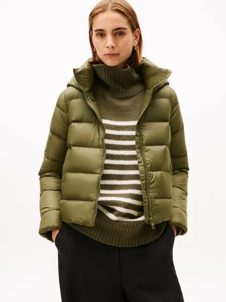 Tommy Hilfiger kurtka pikowana Kobiety jednolity S zielony