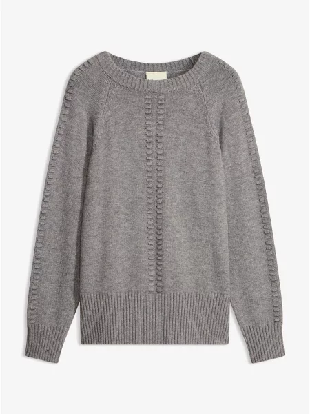 Sweter nietoperzowy z wiskozą szary