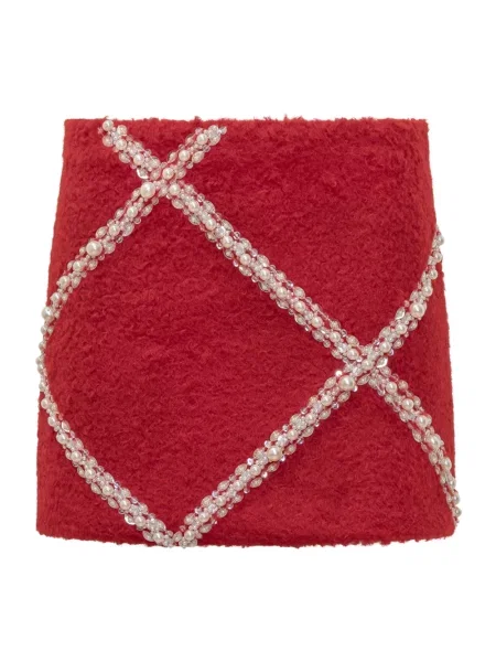 Mała spódnica mini Des Phemmes mini z futerkiem różowa