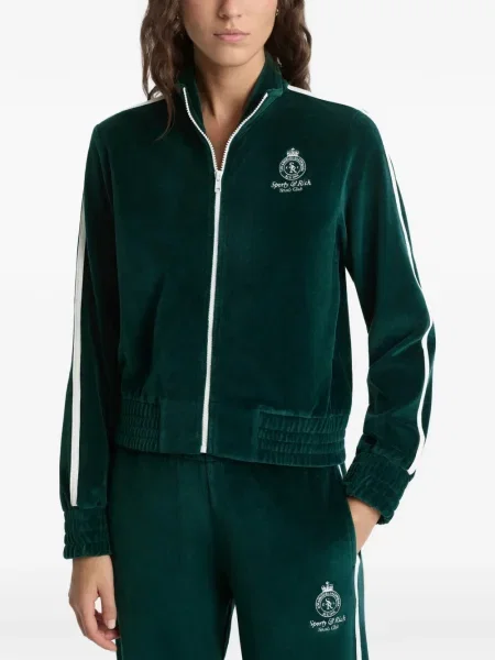 Pulover Sporty & Rich cu dungi verde