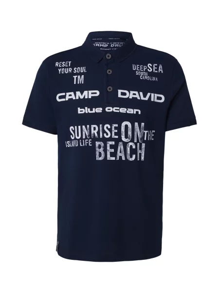 CAMP DAVID Tricou albastru marin alb