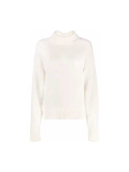 Sweter z golfem Jil Sander beżowy