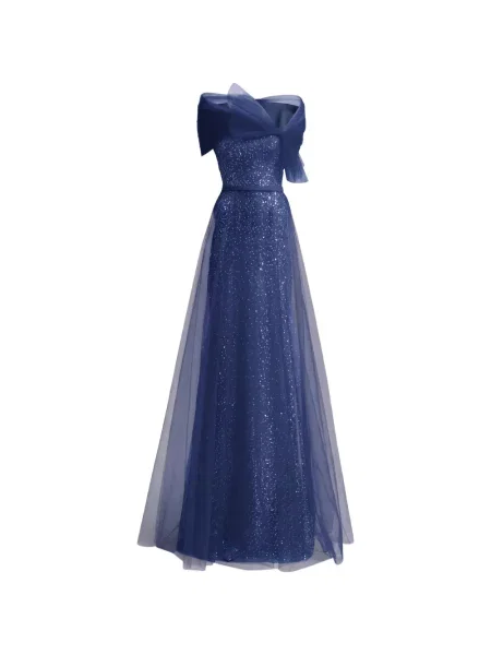 Rochie maxi Gemy Maalouf cu paiete albastru