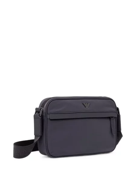 Crossbody torba Emporio Armani s autogramom siva