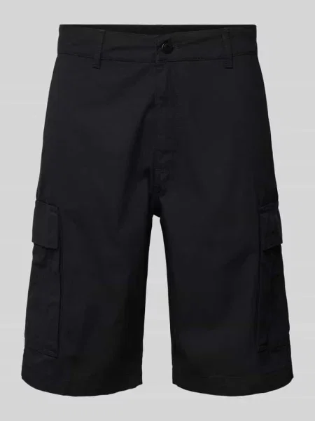 Szorty cargo o kroju regular fit z wyhaftowanym logo model ‘Melfort’ Mazine czarne