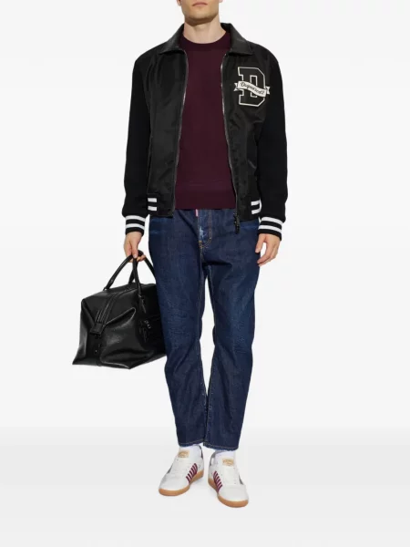Вълнена тениска Dsquared2 бродирана червено