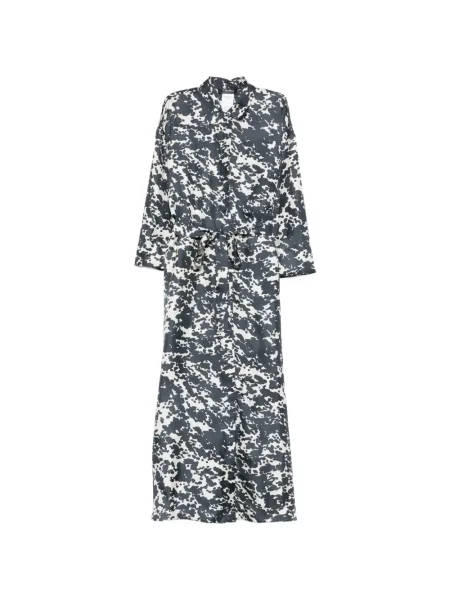 Sukienka maxi S Max Mara z nadrukiem w abstrakcyjne wzory niebieska