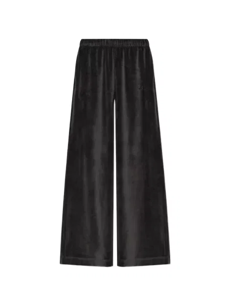 Pantaloni Ea7 Emporio Armani de catifea alergare negru