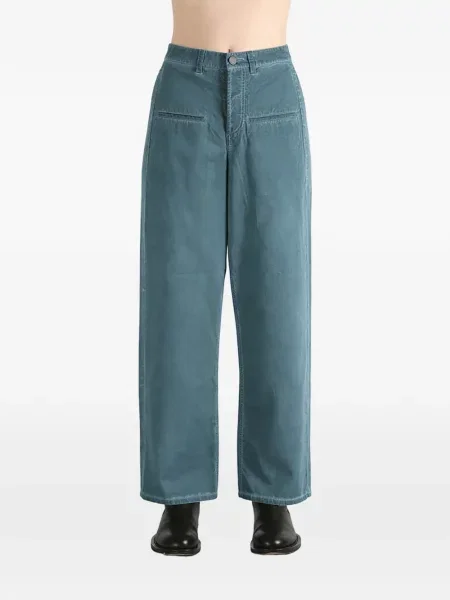Pantaloni Uma Wang cu autograf albastru