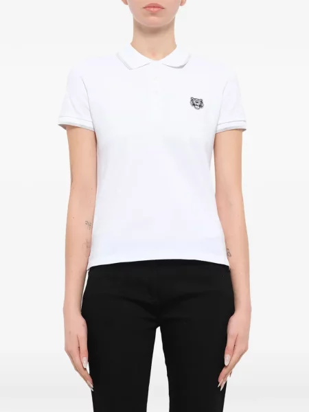 Tricou polo Kenzo cu dungi de tigru alb