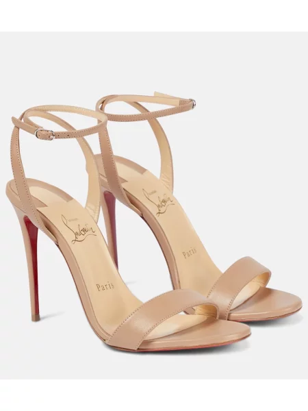 Sandale Christian Louboutin din piele bej