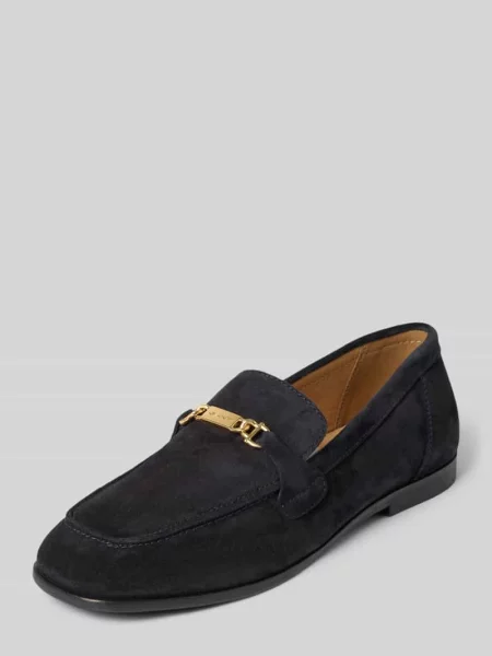 Loafersy z naturalnej skóry bydlęcej model Gimble' Gant granatowe