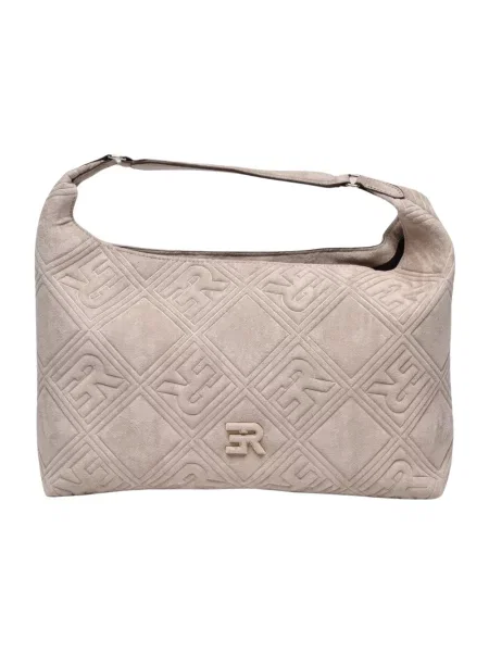 Lniana torebka hobo Ermanno Scervino szara