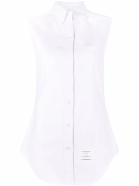 Cămașă Thom Browne fără mâneci alb