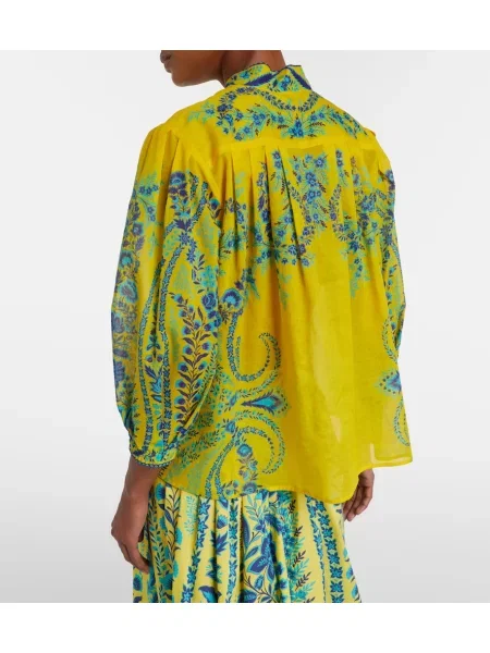 Top Etro cu model floral galben