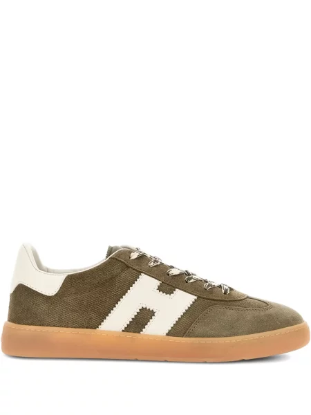 Sneakerși Hogan din piele de căprioară verde