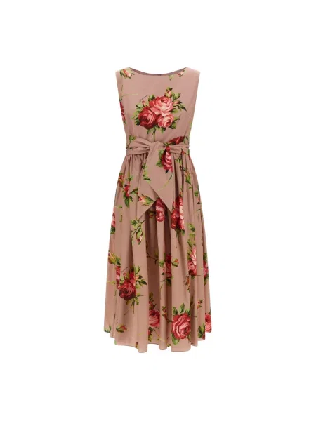 Sukienka Dolce And Gabbana z nadrukiem różowa