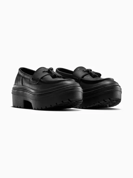 Δερμάτινα μοκασίνια Converse CHUCK TAYLOR ALL STAR LUGGED HEEL LOAFER μαύρο