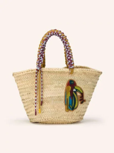 Alémais Nákupní Taška Toucan Tango Macrame Midi velbloudí / tmavě / žlutá červená