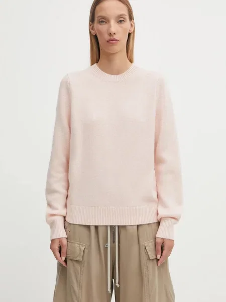 Barbour pulover de lână Woodhouse Knitted Jumper roz